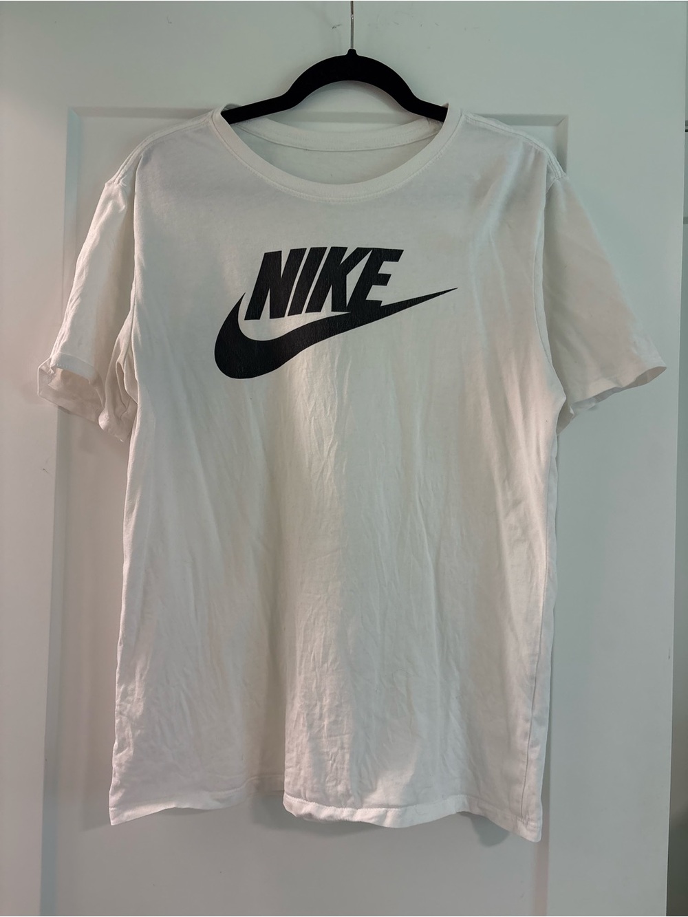 Nike White Fabric Tag with Black Swoosh Detail